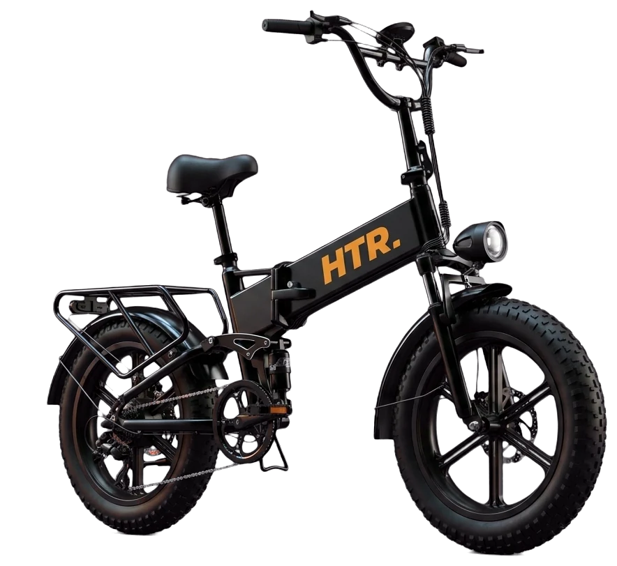 The Nomad — folding off-road fat-tyre electric bike, studio three-quarter view