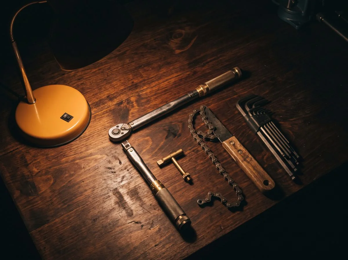 Workshop tools on the bench